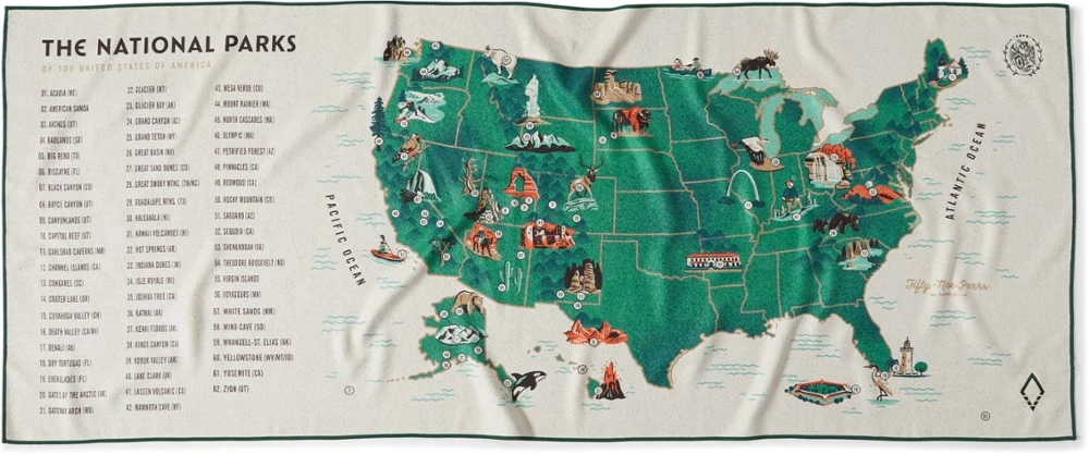 Nomadix National Parks Maps Original Towel 1 Nomadix National Parks Maps Original Towel