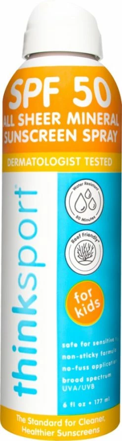 Thinksport Kids' All Sheer Mineral SPF 50 Sunscreen Spray