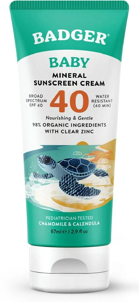 Badger SPF 40 Baby Mineral Sunscreen Cream - 2.9 fl. oz. 1 Badger SPF 40 Baby Mineral Sunscreen Cream - 2.9 fl. oz.