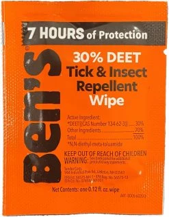Ben's Insect Repellent Wipes - 30 Percent DEET - Package of 12 -Cheap Health & Safety Store 8c453640 8c5f 4e0a bf6d e3e74e4177c3