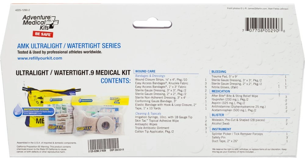 Adventure Medical Kits UltraLight / Watertight .9 First-Aid Kit 6 Adventure Medical Kits UltraLight / Watertight .9 First-Aid Kit - Image 6