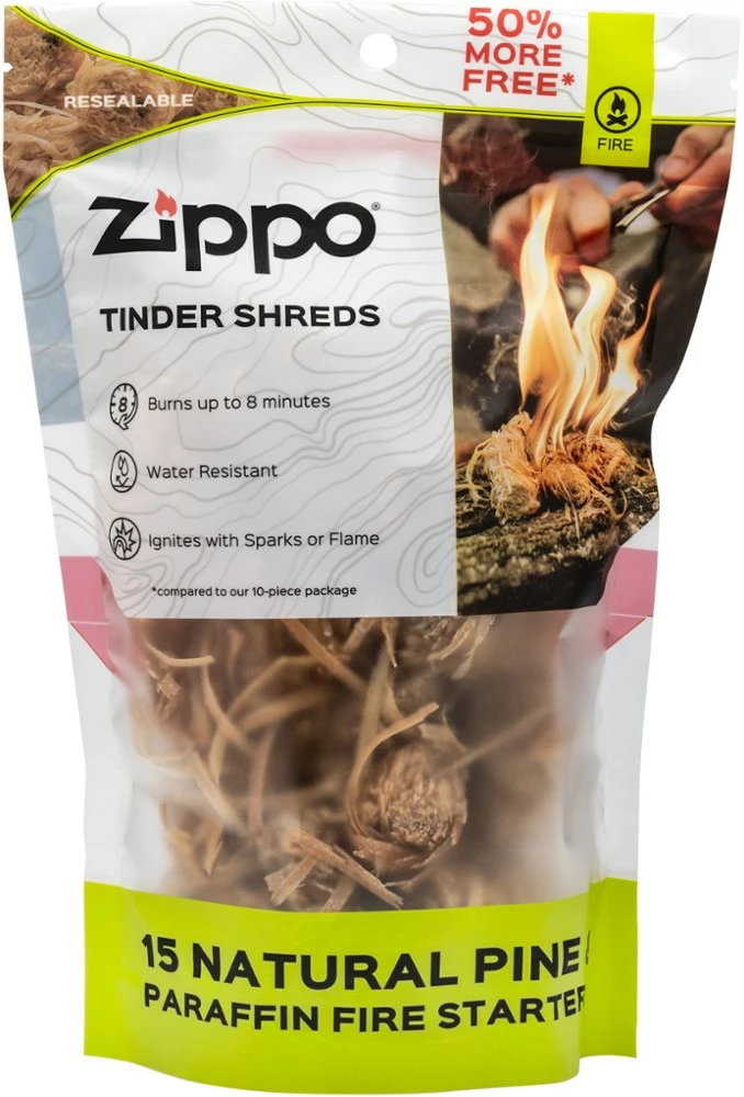 Zippo Tinder Shreds Fire Starter - Package of 15 1 Zippo Tinder Shreds Fire Starter - Package of 15